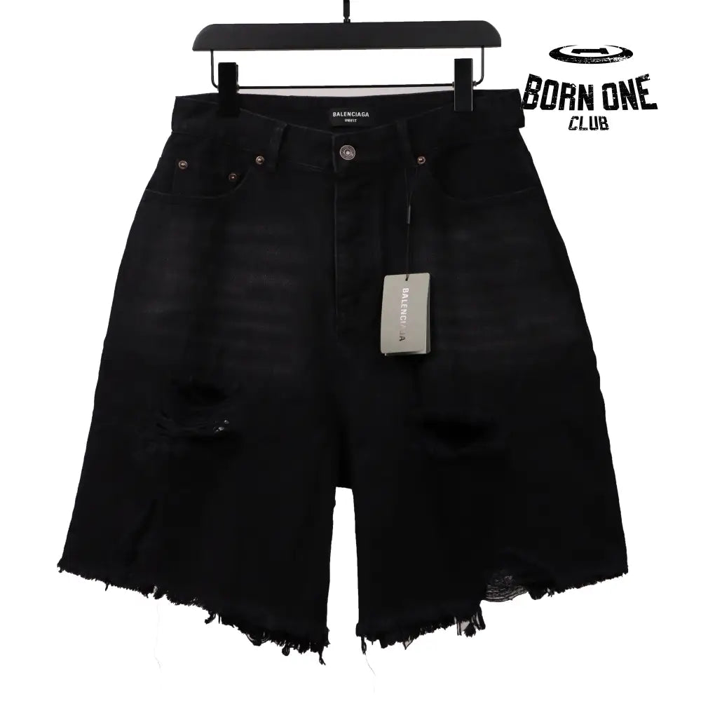 Balenciaga washed and ripped denim shorts bermuda Jeans
