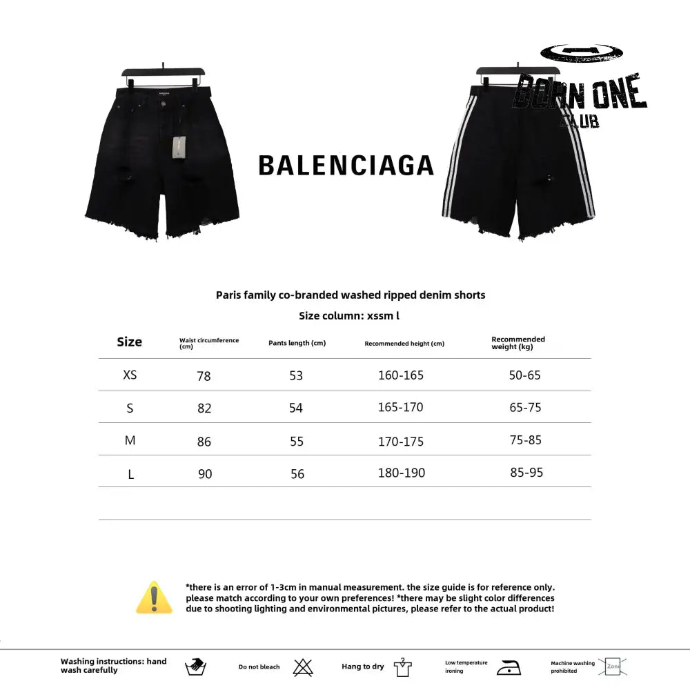 Balenciaga washed and ripped denim shorts bermuda Jeans