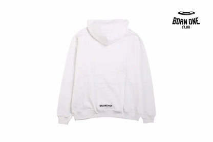 Balenciaga White Be Yourself Hoodie Moletom Sweatshirts