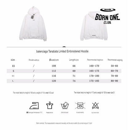 Balenciaga White Be Yourself Hoodie Moletom Sweatshirts