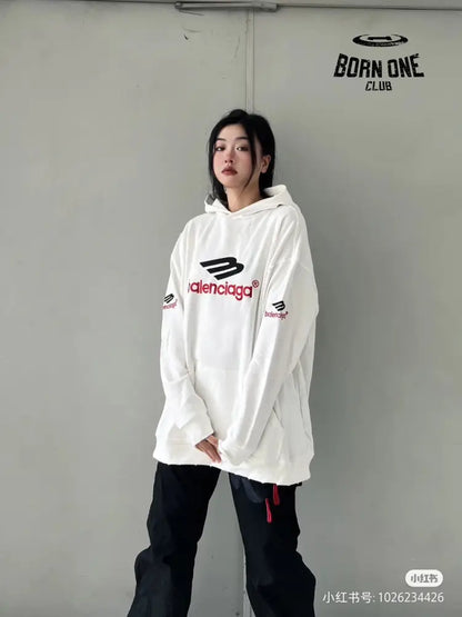 Balenciaga White Hoodie Moletom Sweatshirts