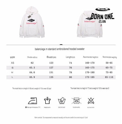 Balenciaga White Hoodie Moletom Sweatshirts