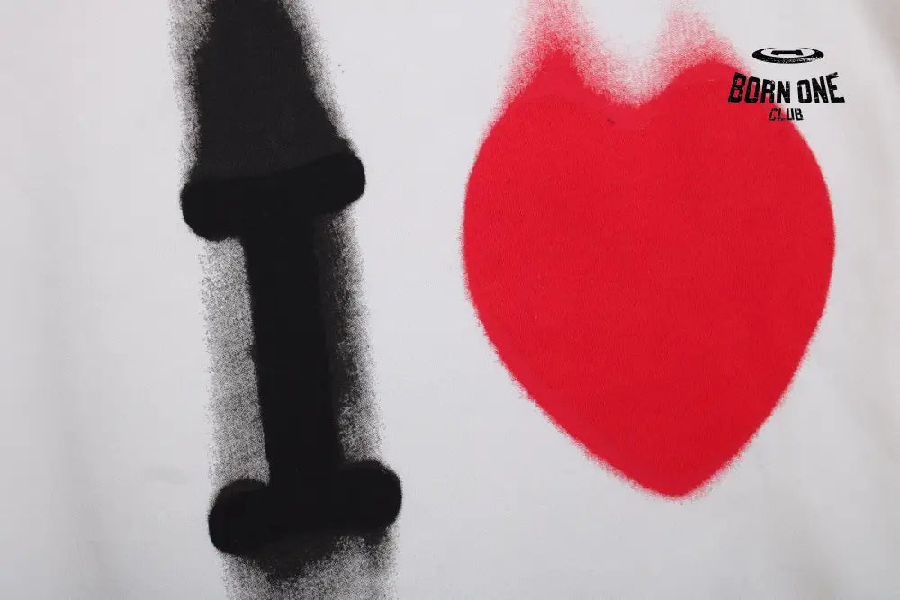 Balenciaga White Hoodie with ’I Love’ Graphic Moletom Sweatshirts