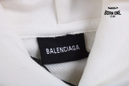 Balenciaga White Hoodie with ’I Love’ Graphic Moletom Sweatshirts