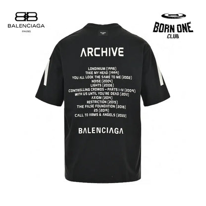 Balenciaga White Logo Graphic T-Shirt (Black) Camiseta T-shirt