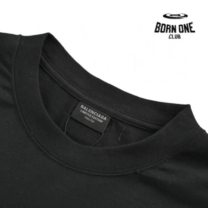 Balenciaga White Logo Graphic T-Shirt (Black) Camiseta T-shirt