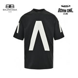 Balenciaga White Logo Graphic T-Shirt (Black) Camiseta T-shirt