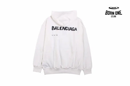 Balenciaga White Logo Hoodie Moletom Sweatshirts
