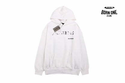 Balenciaga White Logo Hoodie Moletom Sweatshirts