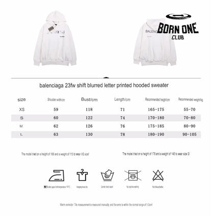 Balenciaga White Logo Hoodie Moletom Sweatshirts