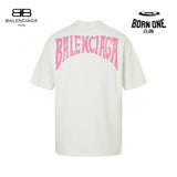Balenciaga White T-Shirt with Paris Graphic Camiseta T-shirt