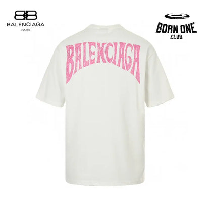 Balenciaga White T-Shirt with Paris Graphic Camiseta T-shirt
