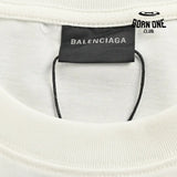 Balenciaga White T-Shirt with Paris Graphic Camiseta T-shirt