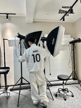 Balenciaga White Zip-Up Track Jaqueta Sweatshirts