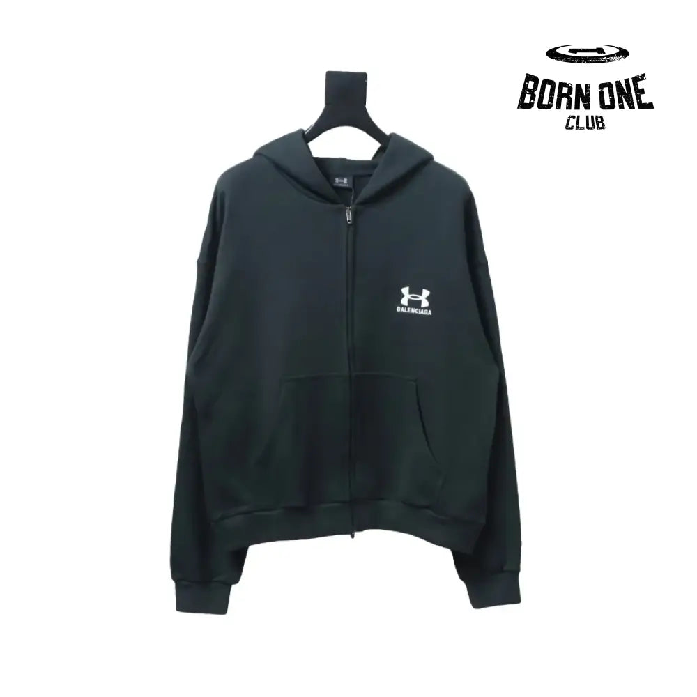 Balenciaga x Under Armour Zip Up Hoodie Black/White Moletom