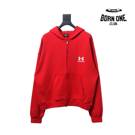 Balenciaga x Under Armour Zip Up Hoodie ’Red/White’ Moletom