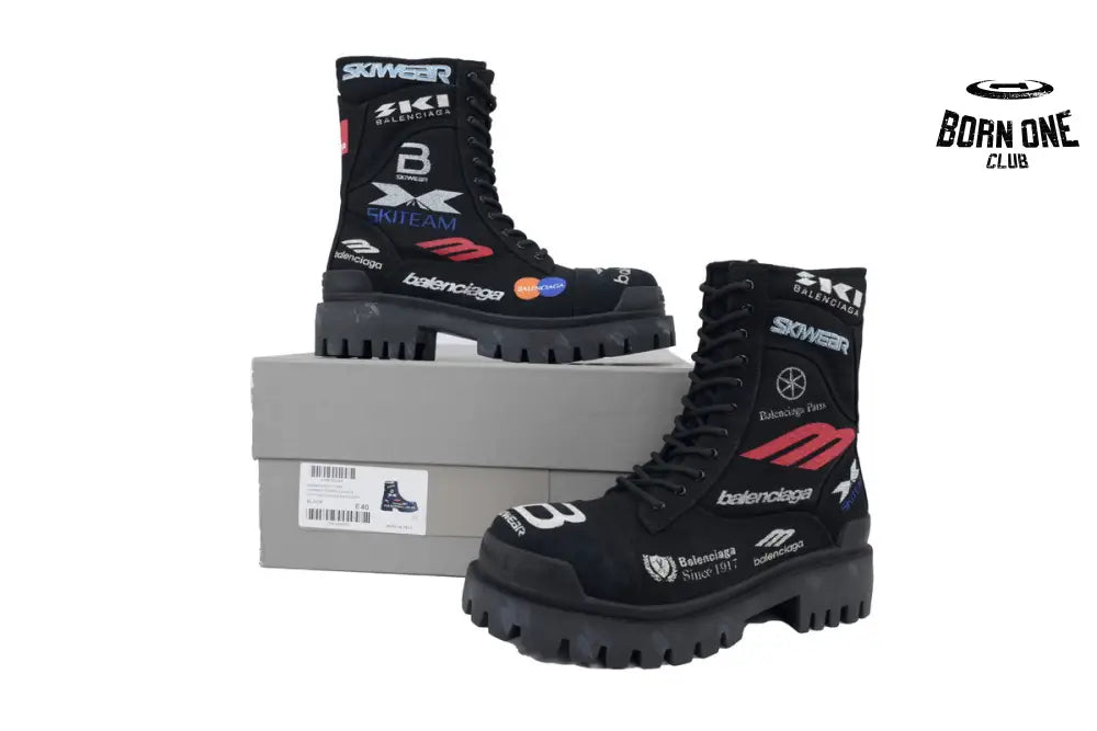 Balenciaga Strike Men's Combat Boot Black 694042W2H131000