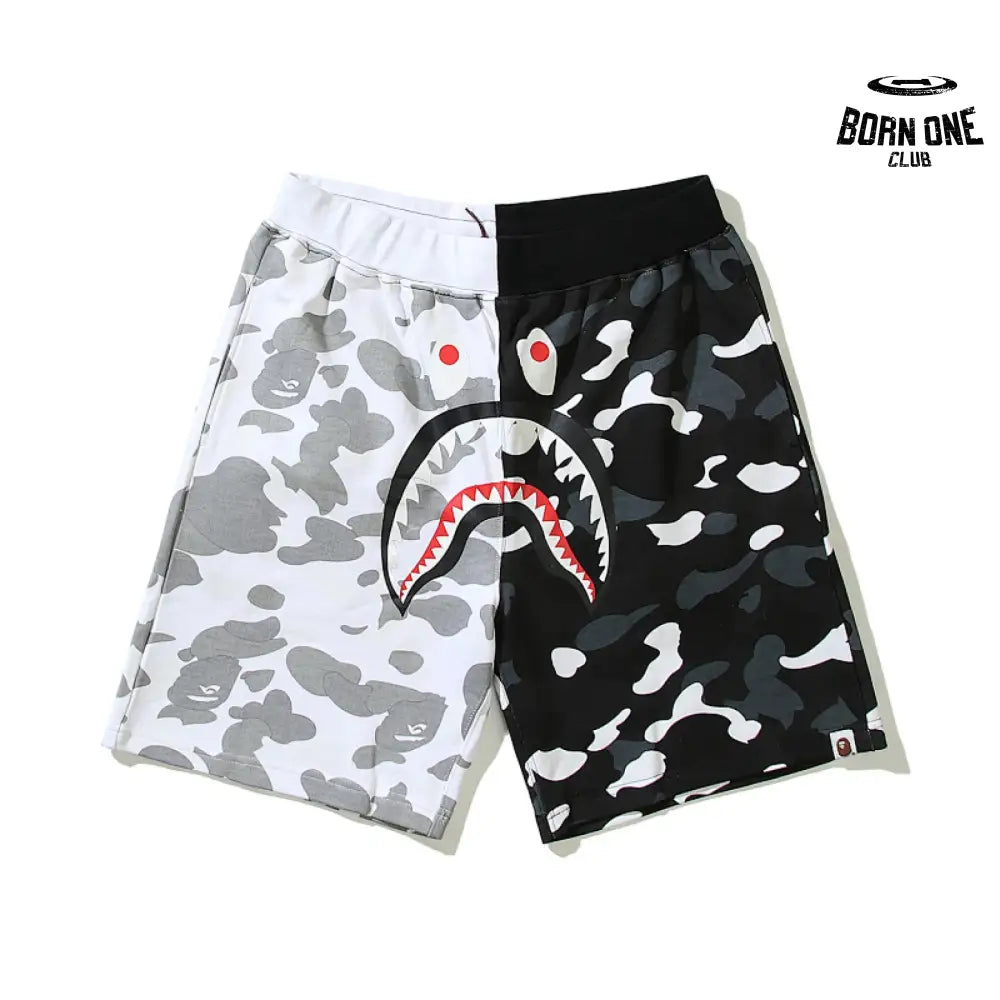 Bape Shorts Black White