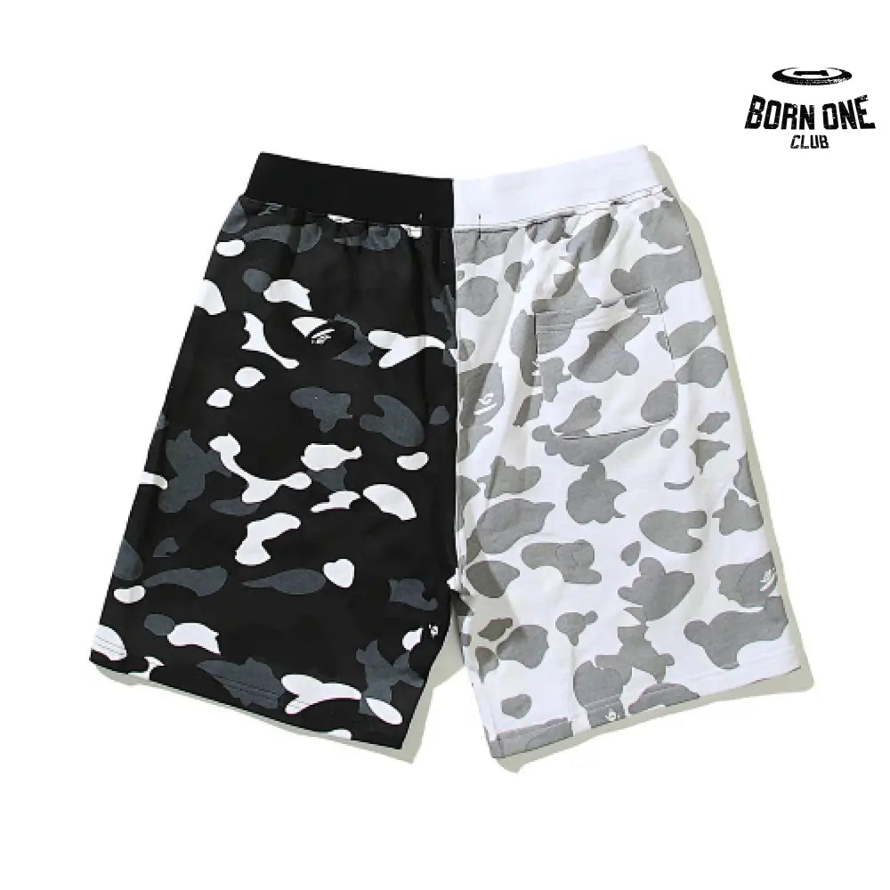 Bape Shorts Black White