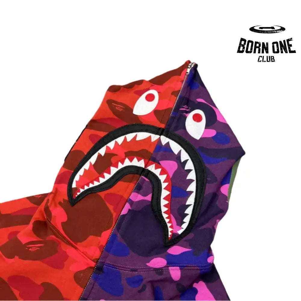 Bape Shark Dual-Tone Camo Shark Moletom Zíper