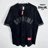 Camiseta Supreme Ultrasuede Mesh Baseball Preto