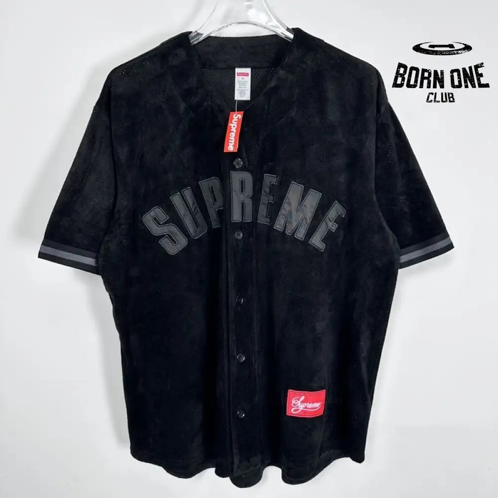 Camiseta Supreme Ultrasuede Mesh Baseball Preto