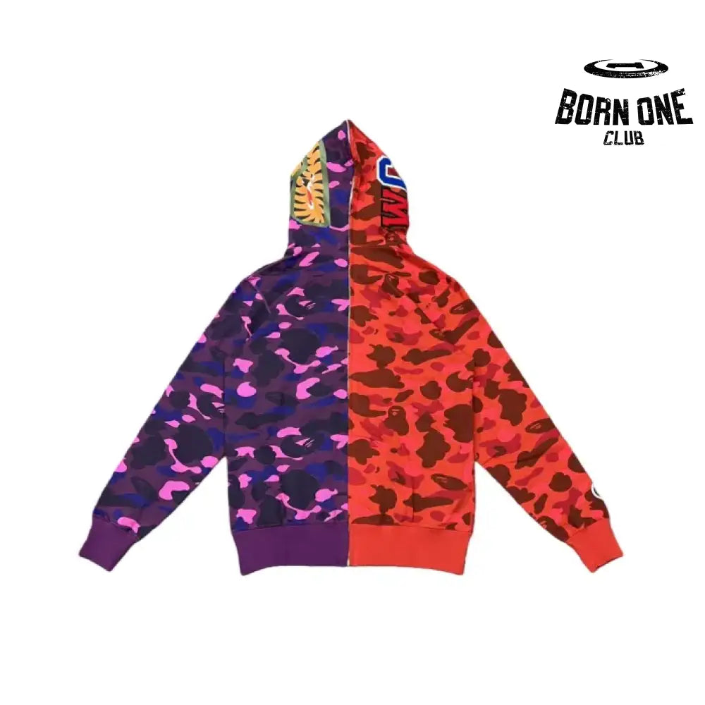 Bape Shark Dual-Tone Camo Shark Moletom Zíper