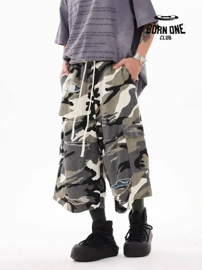Bermuda Baggy camo Preta