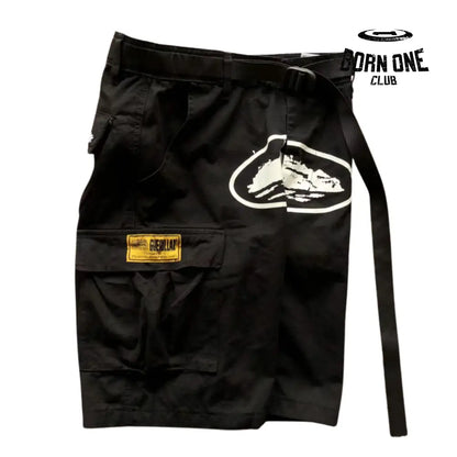 Bermuda Corteiz Cargo Black & White