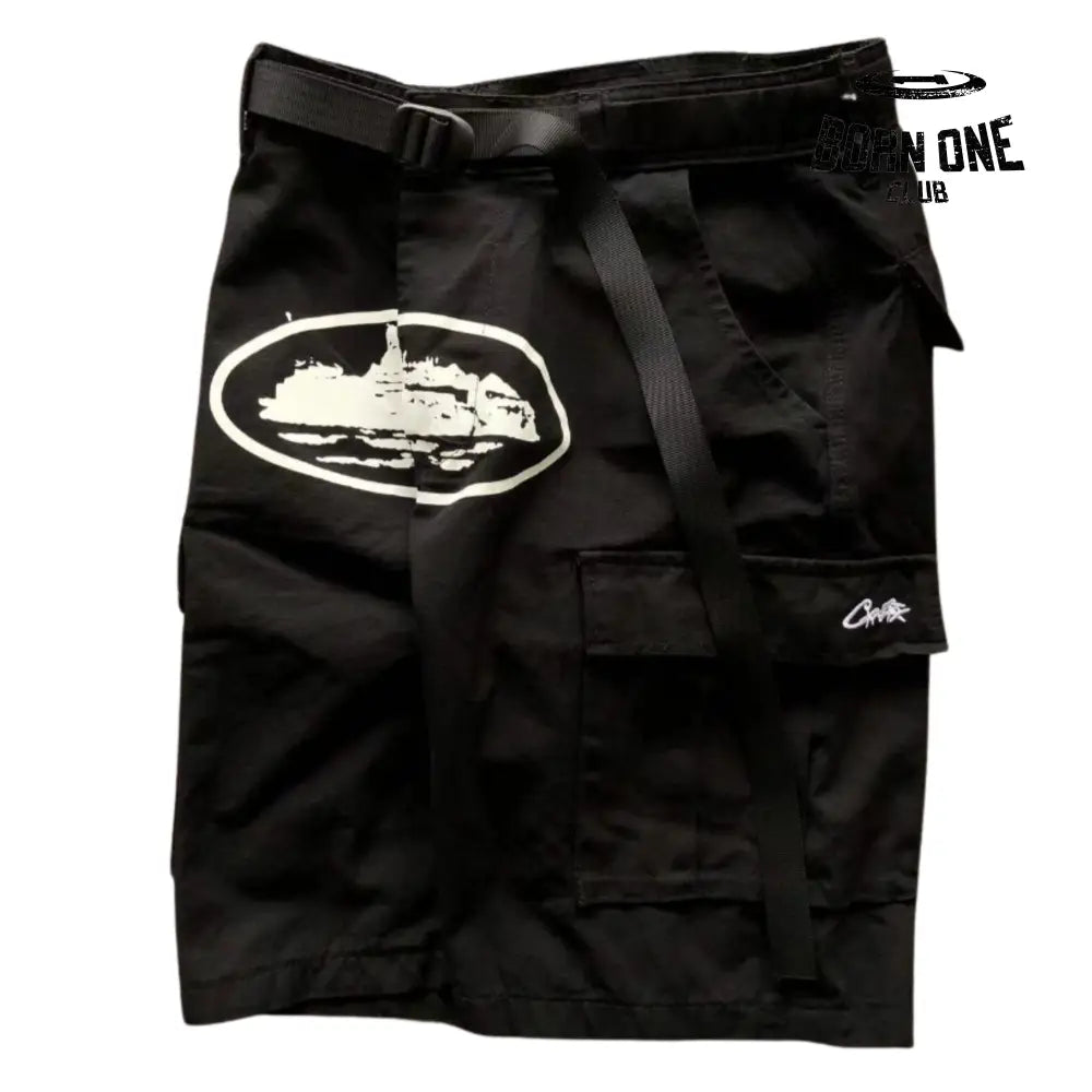 Bermuda Corteiz Cargo Black & White