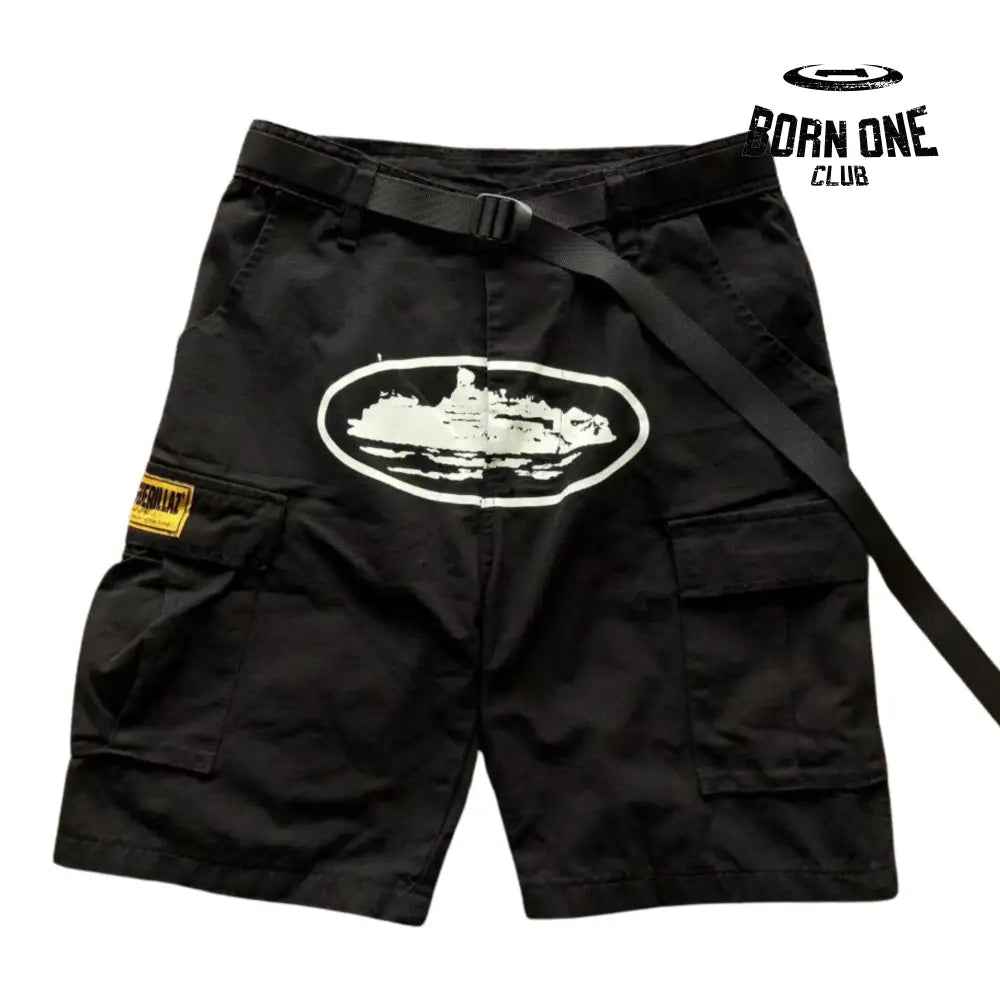 Bermuda Corteiz Cargo Black & White P