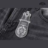 Bermuda Jeans Chrome Hearts Cross Patch Denim Short Black