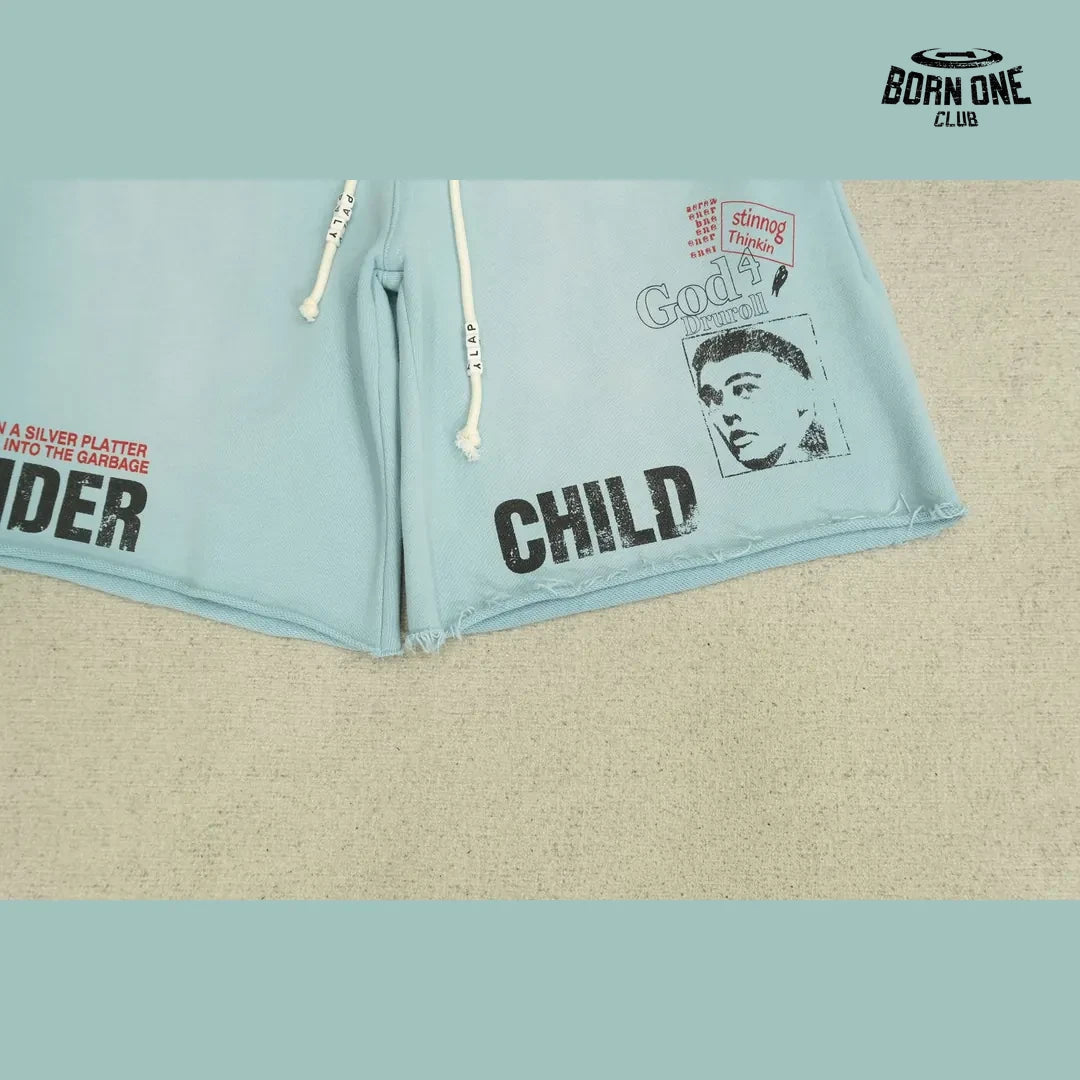 Bermuda Moletom Paly Hollywood Wonder Child Short Light Blue