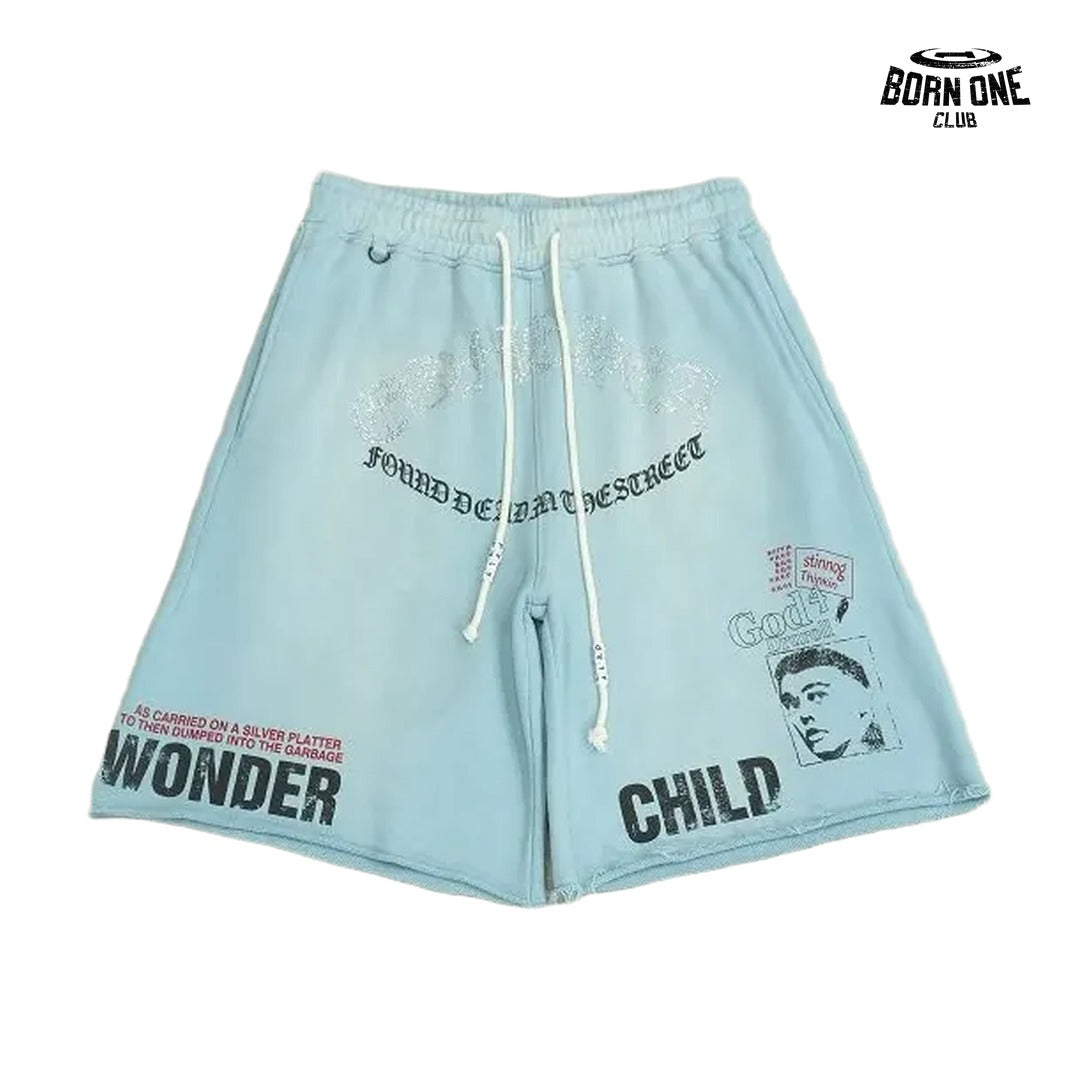 Bermuda Moletom Paly Hollywood Wonder Child Short Light Blue