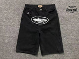 Shorts Corteiz Alcatraz Denim Washed Black