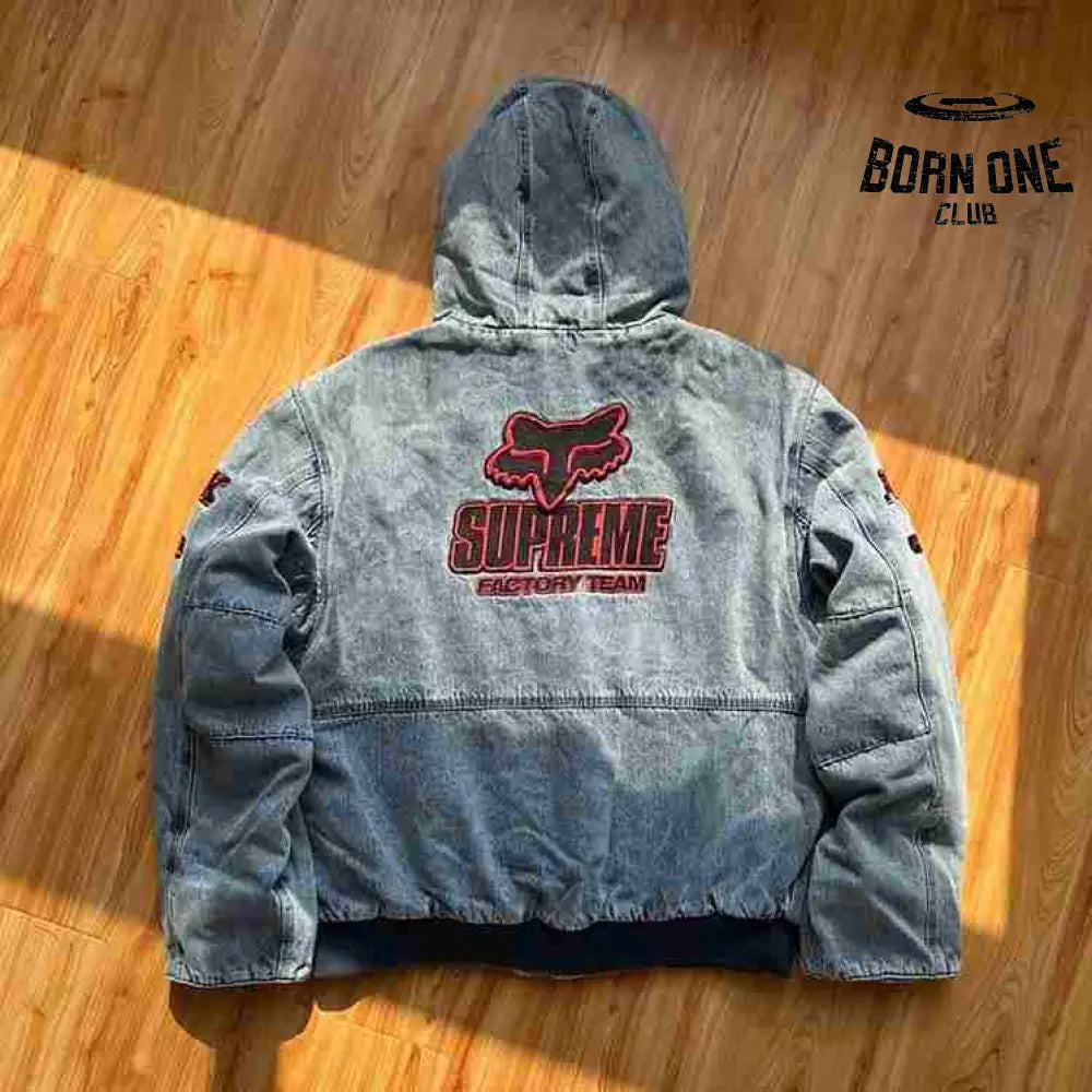Jaqueta Supreme x Fox Racing Hooded Work Denim