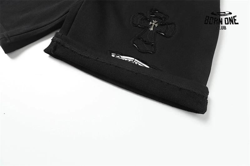 Shorts Chrome Hearts Logo Preto