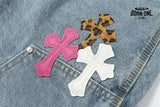 Bermuda Jeans Chrome Hearts Cross Rosa Azul