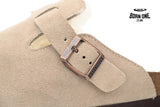 Birkenstock Boston Shearling Coin Suede Beige
