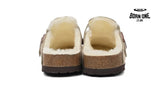 Birkenstock Boston Shearling Coin Suede Beige