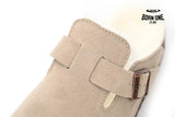 Birkenstock Boston Shearling Coin Suede Beige