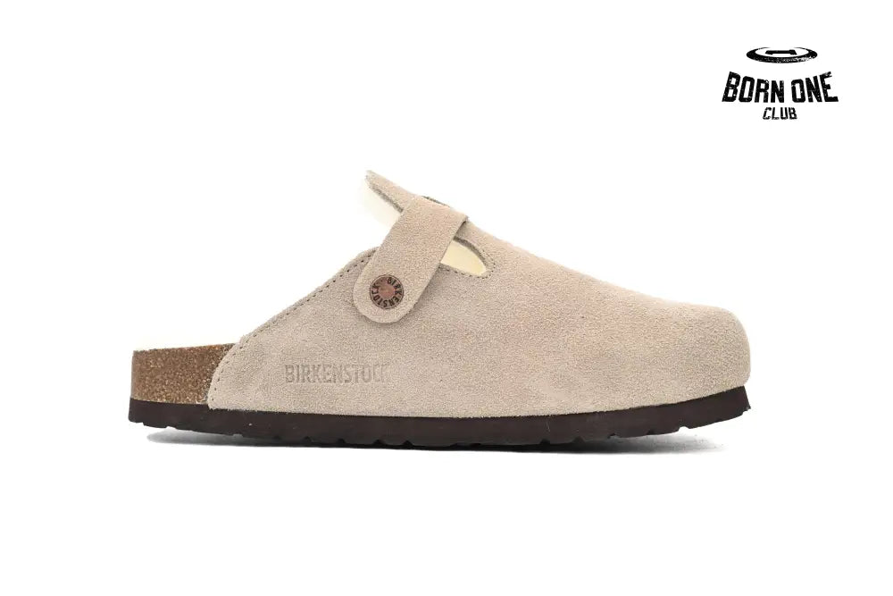 Birkenstock Boston Shearling Coin Suede Beige