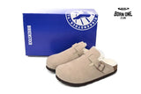 Birkenstock Boston Shearling Coin Suede Beige