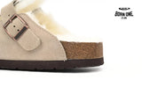 Birkenstock Boston Shearling Coin Suede Beige