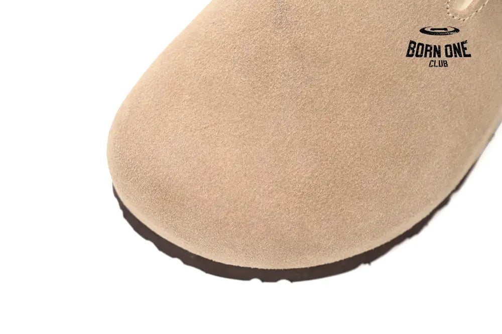 Birkenstock Boston Shearling Coin Suede Stone