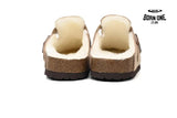 Birkenstock Boston Shearling Coin Suede Stone
