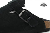 Birkenstock Boston Shearling Suede Leather Black