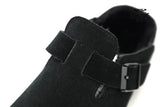 Birkenstock Boston Shearling Suede Leather Black