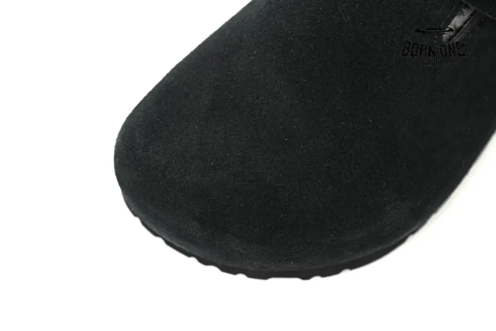 Birkenstock Boston Shearling Suede Leather Black