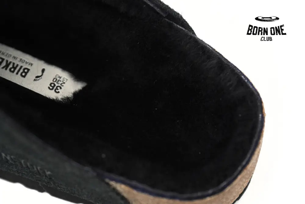 Birkenstock Boston Shearling Suede Leather Black